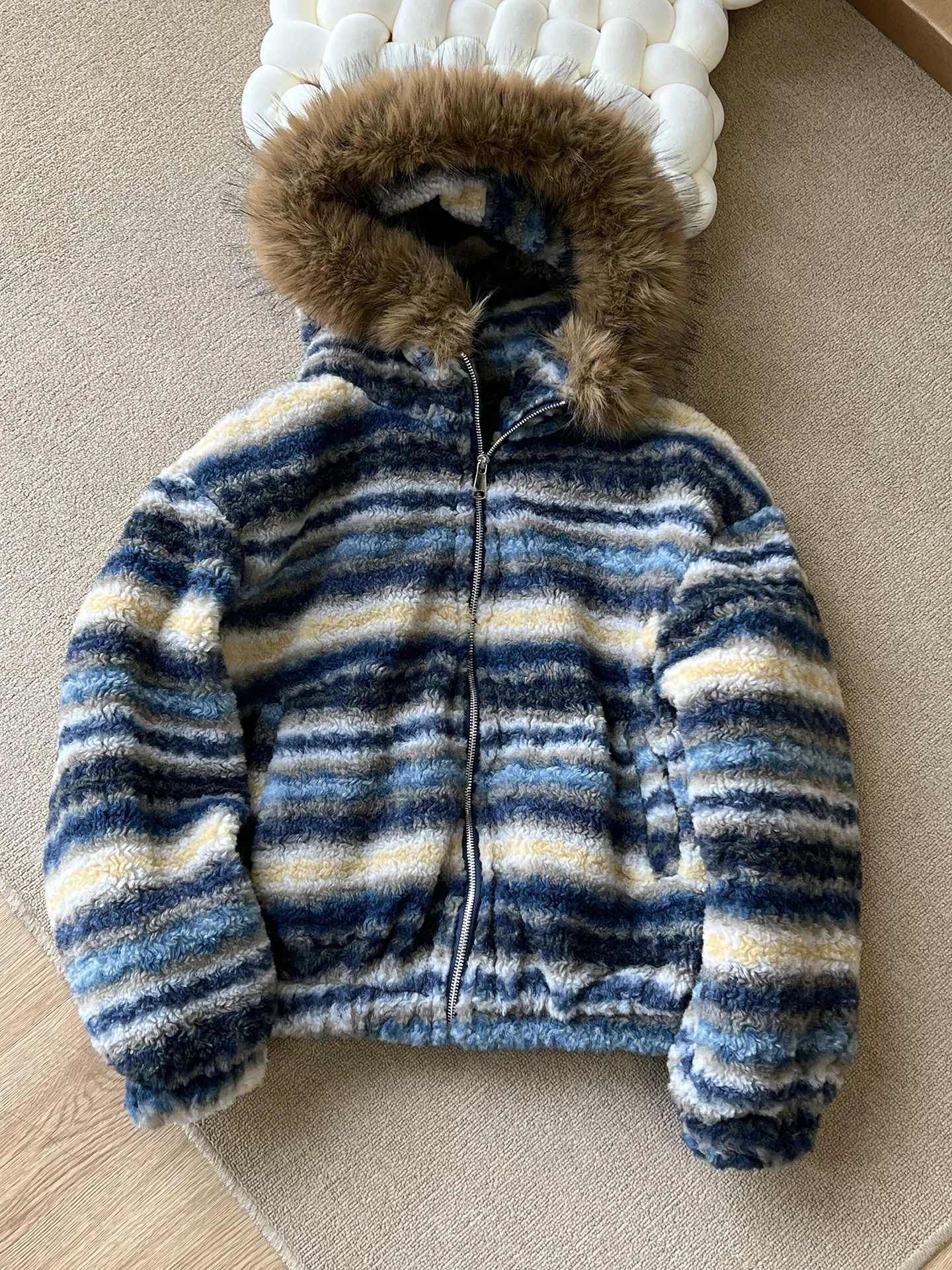 

Мужская зимняя куртка с капюшоном и синими контрастными полосами, хлопковая, в американском ретро-стиле, с подкладкой из флиса Mountain Eagle, теплая верхняя одежда