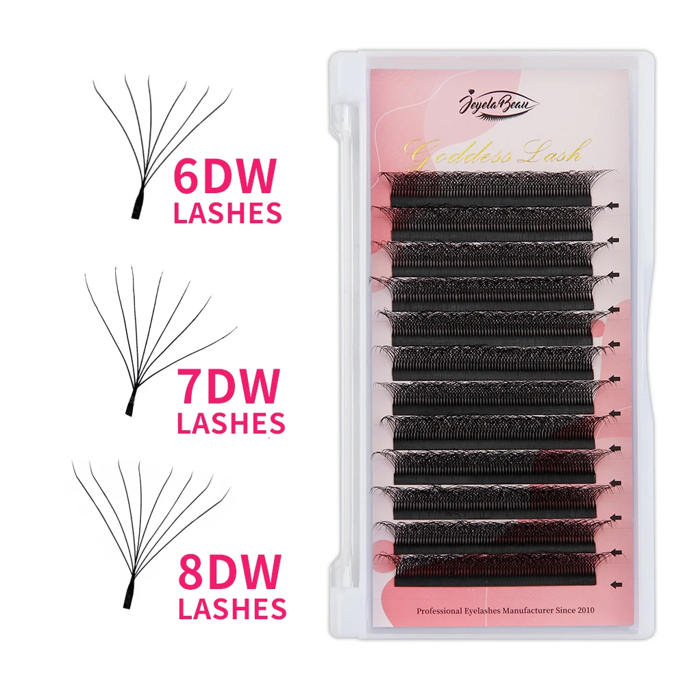 Goddess W Shape Bloom 6D/7D/8D  Automatic Flowering 6DW Shape Premade Fans Premade Volume Fans Eyelash Extensions Natural Soft
