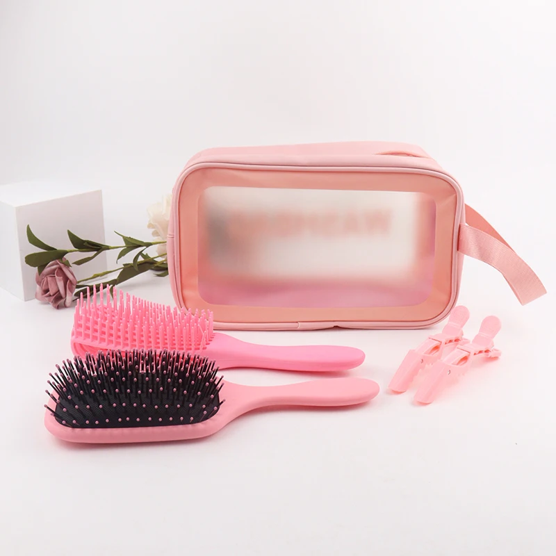 5pcs Practical Comb Set Detangling HairBrush Comb Detangle Brush Hair Barber Set For Wome Girl HairClips Daily Base Care Suit