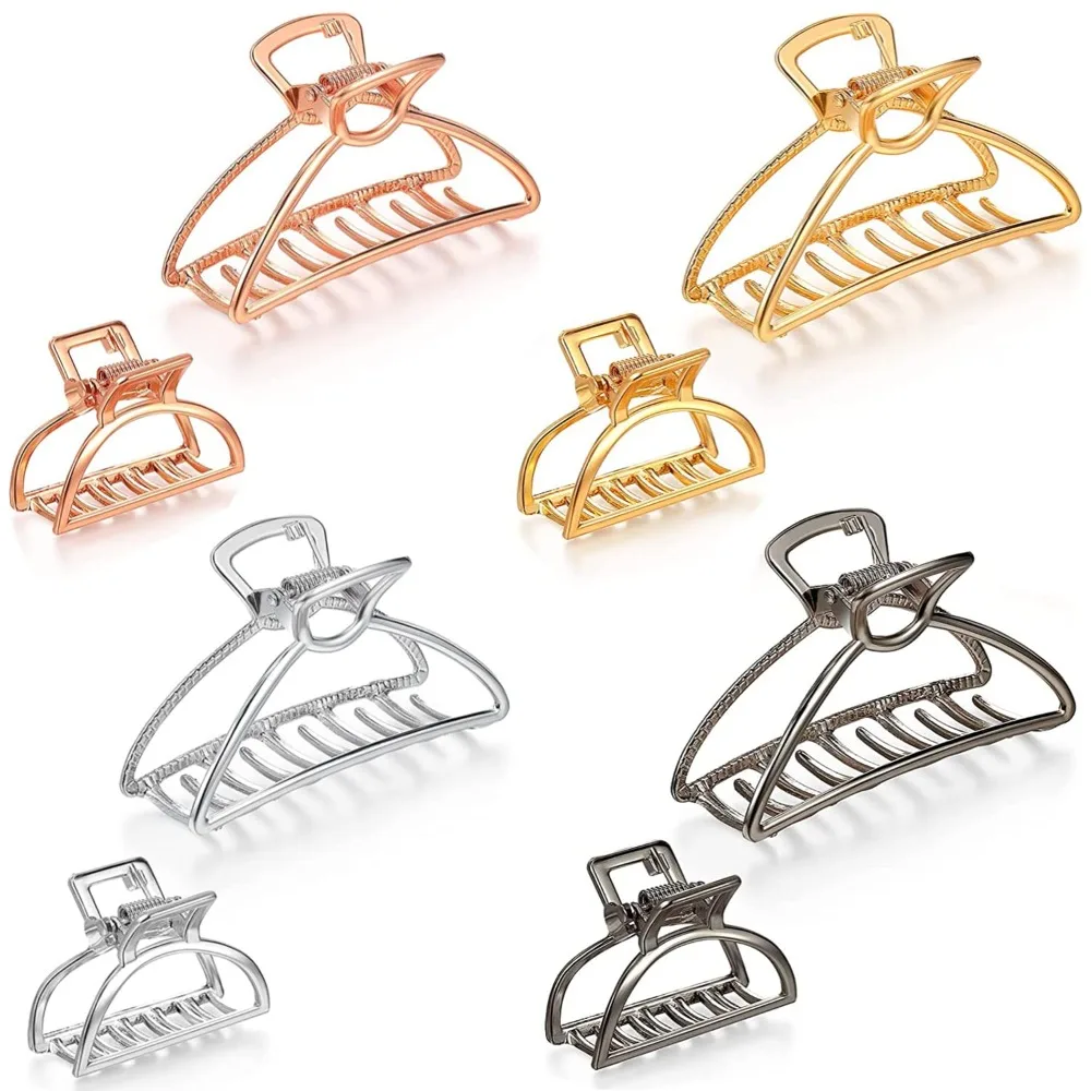 

Набор из 8 металлических зажимов для волос, включает в себя 3-дюймовый зажим для волос большого размера и зажим для волос 1,57 дюйма, маленькая полубулочка.