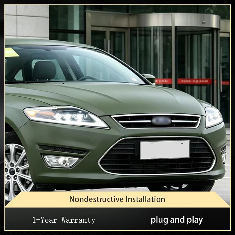 Car Styling For Ford Mondeo 2007-2013 Front Lamp DRL Newest Upgrade Headlight Turn Signal Highlight LED Bulbs Projector Len Auto