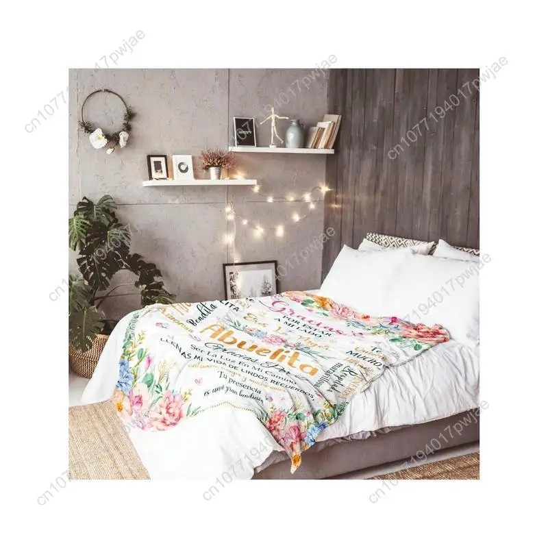 هدايا أبويليتا اللطيفة باللغة الإسبانية Regalos Para Abuela هدايا عيد ميلاد الجدة هدايا الجدة من الأحفاد بطانيات مخصصة