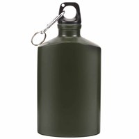 Aluminum Flat Kettle Travel Camping Kettle Hiking Outdoor Recreation Portable With Hook (Army Green 500ml)