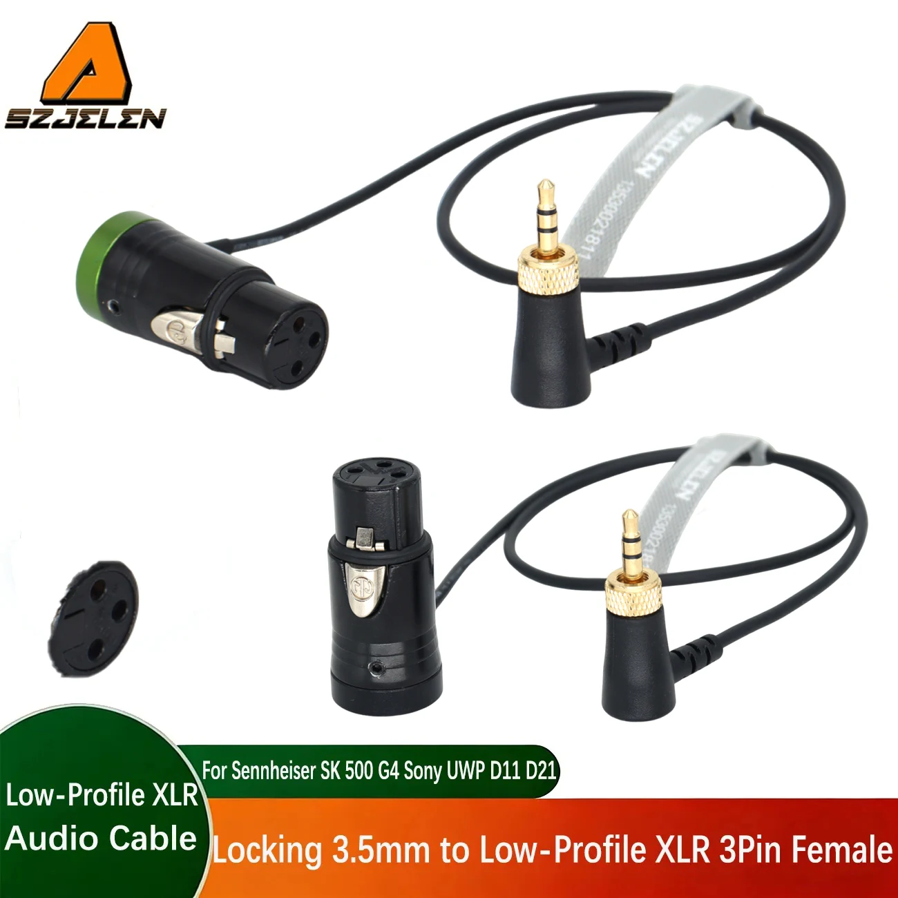 Locking 3.5mm TRS Right-Angle to Short XLR 3Pin Female Audio Cable For Sennheiser SK 500 G4 Sony UWP D11 D21