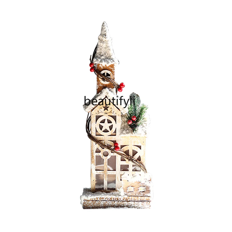 

Christmas Decoration Wooden Bird House Creative Atmosphere Decoration Hotel Mall Scene Layout Shooting Set Decoration