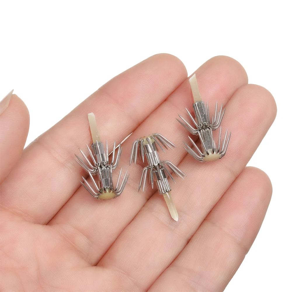 Hameçons de pêche double couche en acier inoxydable, hameçon parapluie, calmar, seiche, poulpe, vente en gros, accessoires, 5 pièces