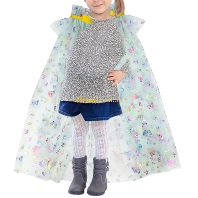 Y5GC Halloween Costume Princess Butterfly Printing Girls Dress