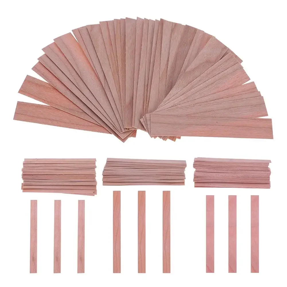 50pcs Wooden Candles Wick Smokeless Candle Core with Clip Base DIY Candle Making Kit Handmade Candle Wood Core Candlewick