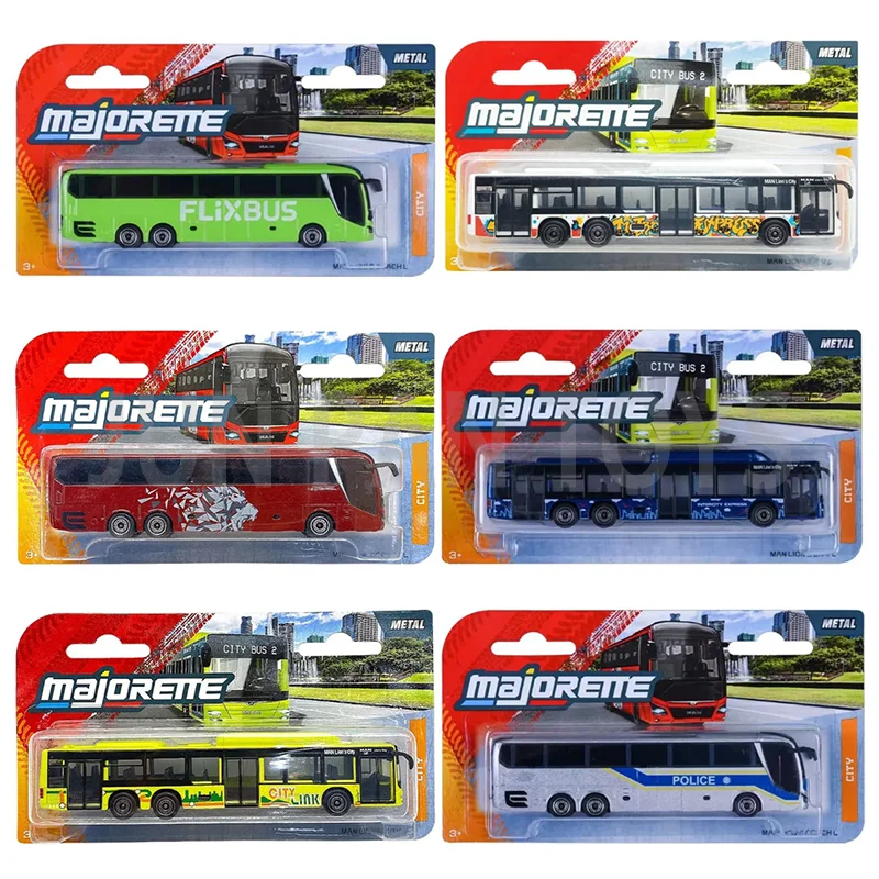 Ônibus Urbano Original Majorette MAN Lion's City C Coach L 1/64 em Metal Fundido 13cm, Modelo de Carro, Brinquedo Colecionável para Meninos, Presente de Aniversário Infantil