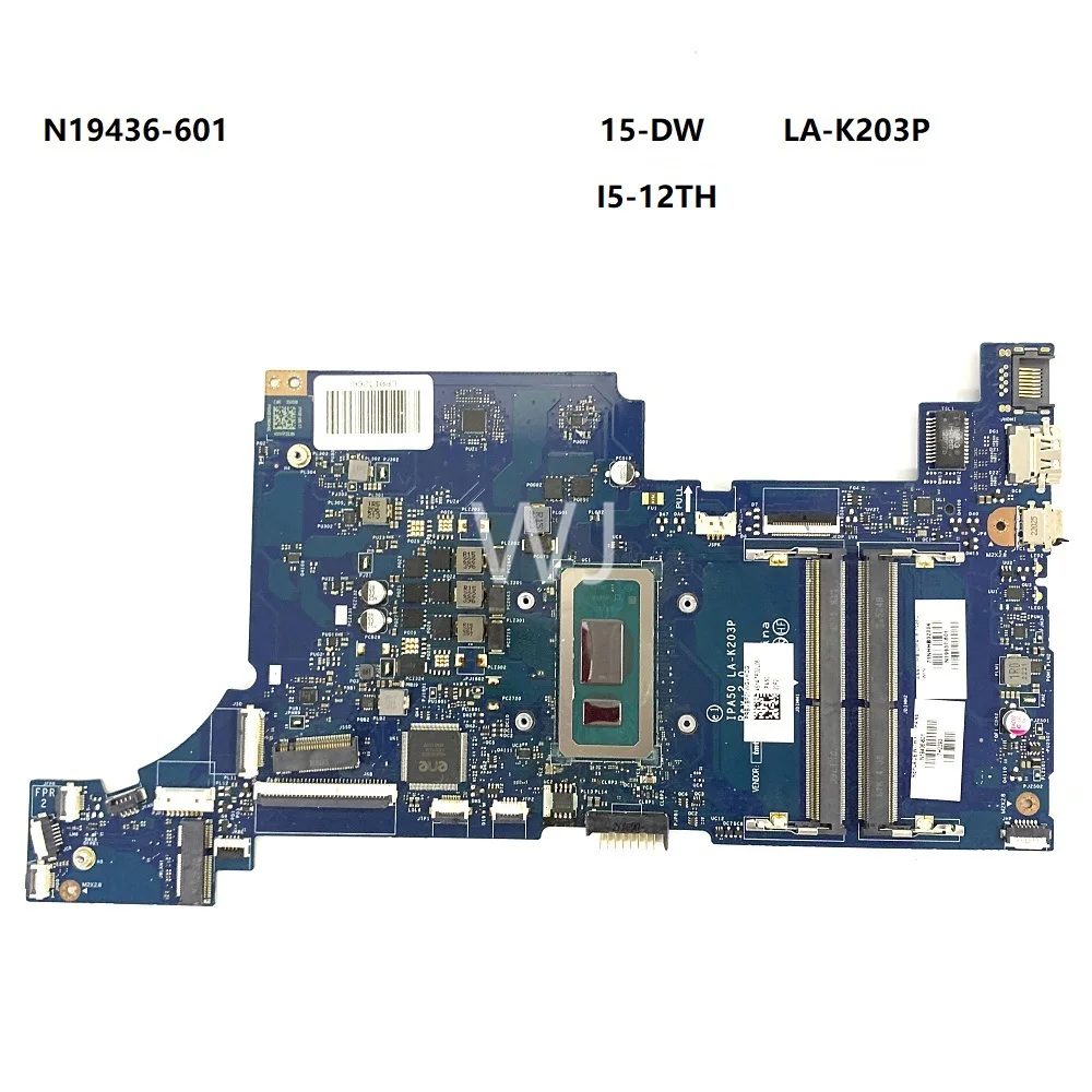 For HP 15-DW  LA-K203P  I5-12TH N19436-601 laptop Motherboard with100% Tested