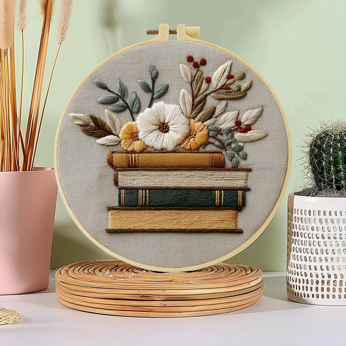 20X20CM/15X15CM 7,87/6,3 Zoll Stickerei-Starter-Kit DIY-Kit Heimdekoration, Stickerei-Set – Detail 1