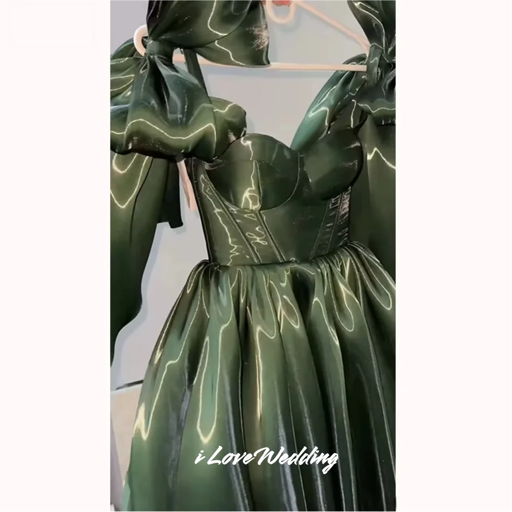 

Green Sweetheart Mini Short Skirt Bow Spaghetti-strap A-line Sleeveless Homecoming Dresses Birthday Party Dress Pleated Custom