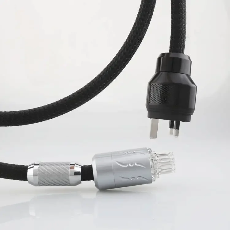 Viborg UK Mains Power Leads HIFI UK Power Cord With Pure Copper Rhodium Plated Plug Cable For HongKong ,Singpore