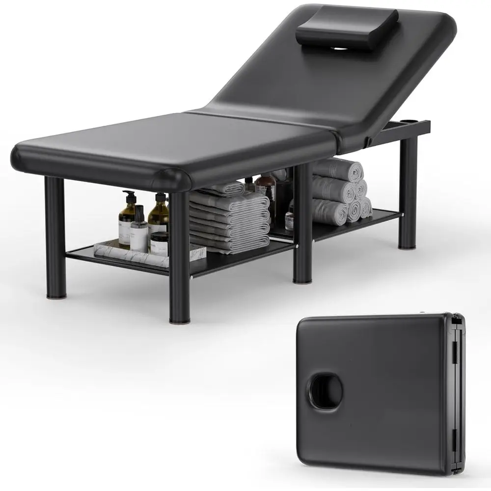 Professional Adjustable Massage Table with Storage, Suitable for Spa, Beauty, and Rehabilitation