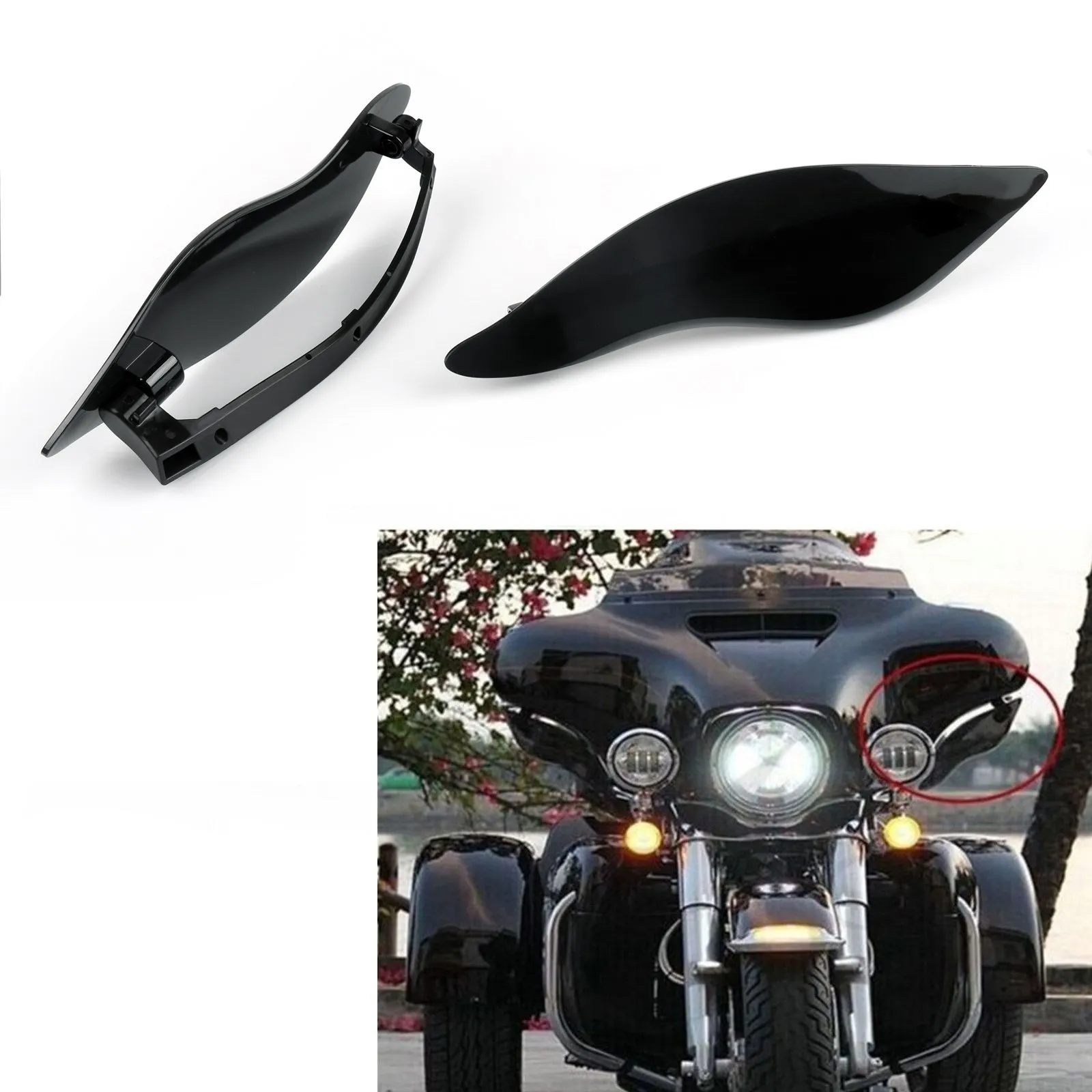 

Боковые дефлекторы воздухозаборников из ABS для Harley Touring Street Glide 2014 2015 2016 2017