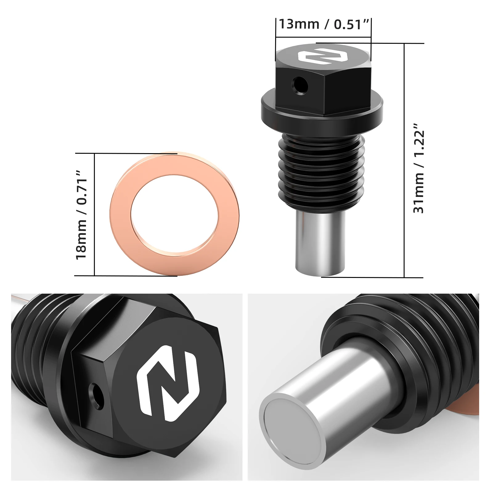 (EU LAGER) Für KTM EXC 300 1998-2025 Magnetischer Ölablassschraube EXC 250 EXCF 350 SXF 450 XCF 350 690 Enduro R 690 SMC R Duke R – Detail 2