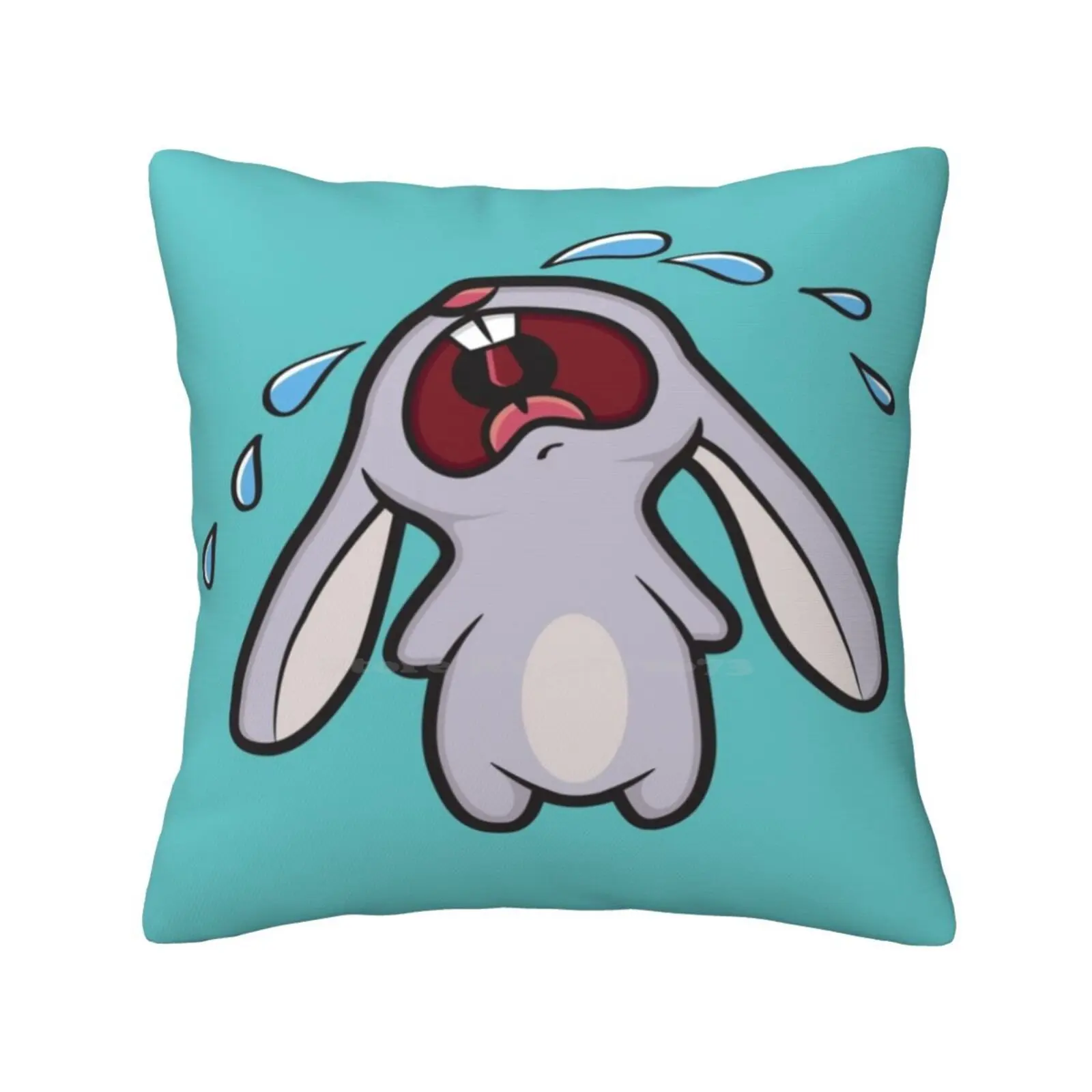 Sad Crying Bunny Rabbit Home Sofa Car Cushion Cover Pillowcase Vector Cute Cartoon Tears Bawling Sad Rabbit Sad Bunny Crying