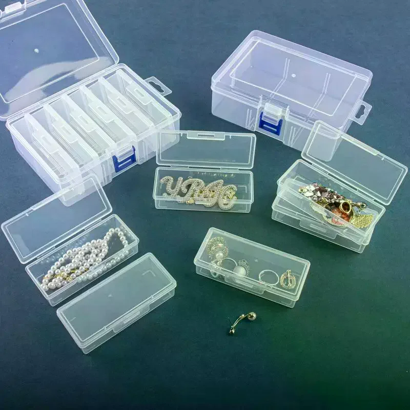 1 Set Crafts Beads Jewelry Accessories 4/6/8/12 Grids Adjustable Transparent Rectangular Storage Boxes With Dividers