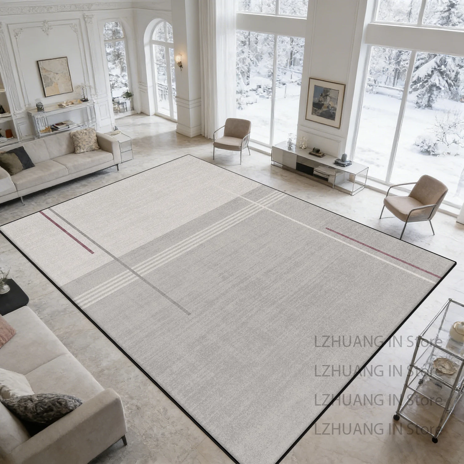 Italian Minimalist Style Living Room Soft Rug Decoration Living Room Non-slip Fluffy Carpet Easy Clean Short Velvet Floor Mats