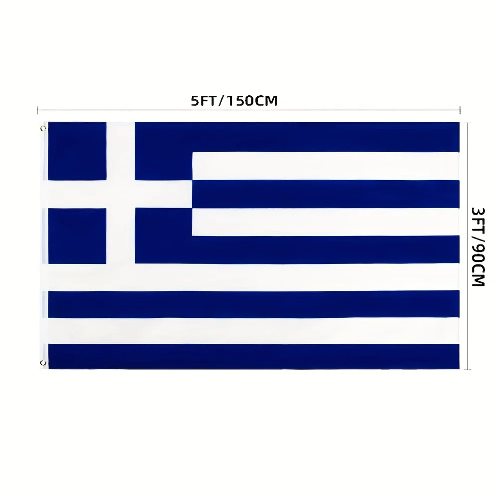 1pc 90*150cm 3x5fts Greek National Flags Greece Flag Banner - Perfect for Indoor & Outdoor Decor, Garden Home Decor