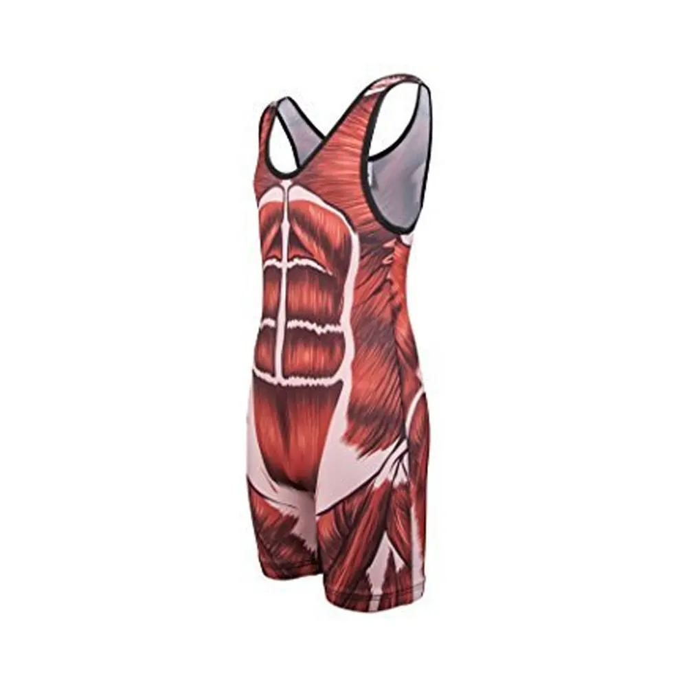 Snake Pattern Wrestling Singlet Bodysuit Leotard Outfit Underwear GYM Triathlon PowerLifting Clothing Swimming Running Skinsuit