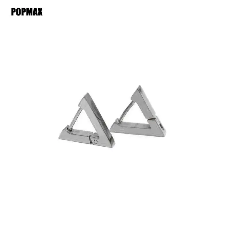 POPMAX gold color hoop earrings Stainless steel small hoop earrings Geometric triangle rectangle earrings wholesale