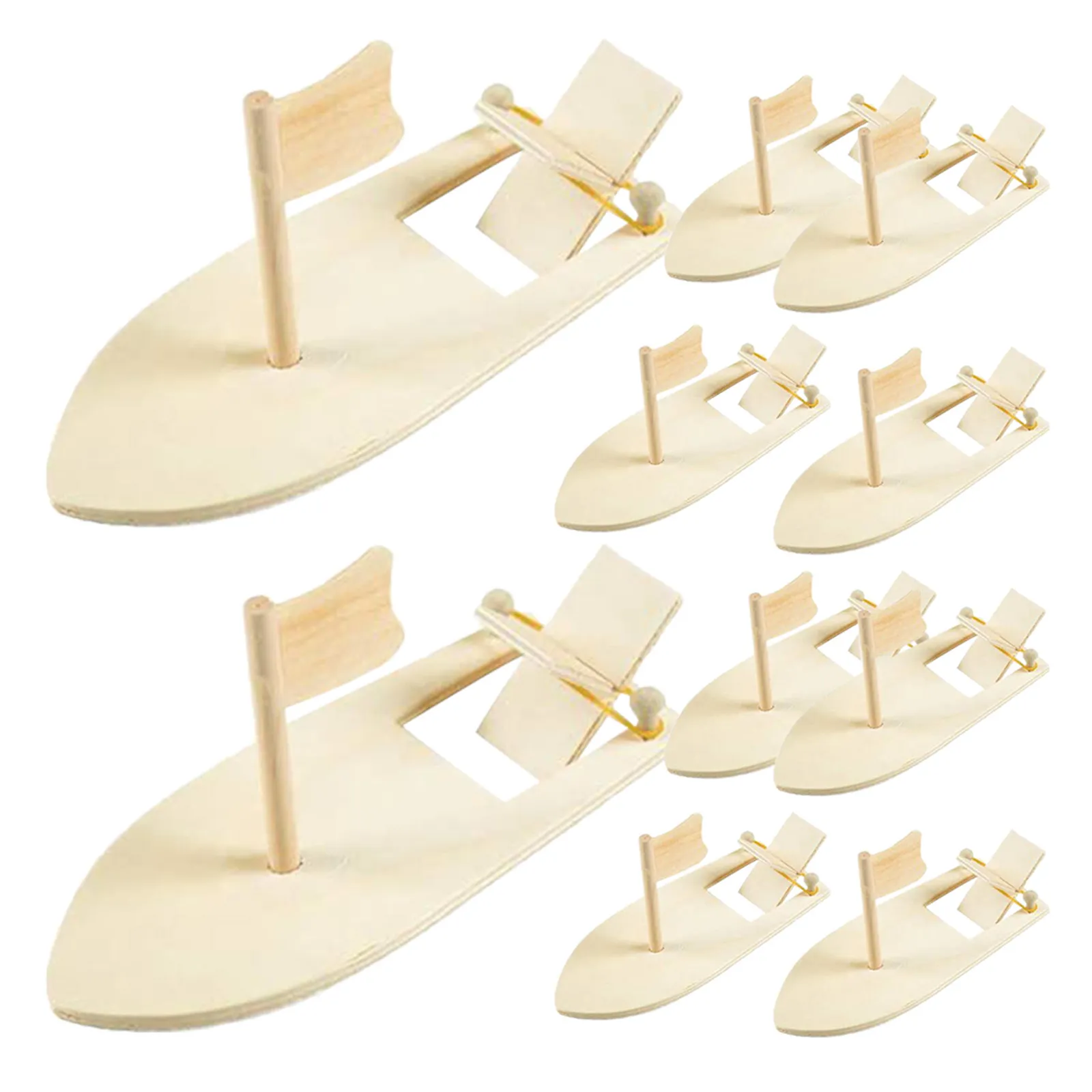 

10Pcs DIY Wooden Sailboat Blank Kit Kids Paint Graffiti Decorative Wooden Sailboat Craft for Children Home Decoration