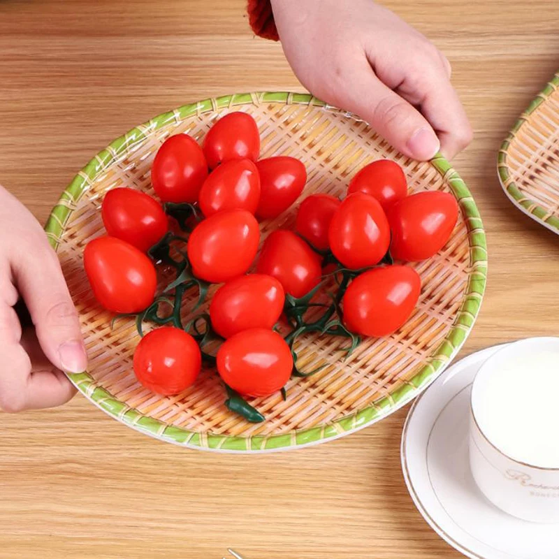 Bamboo Weaving Hot Pot Vegetable Plate Creative Multiple Styles Barbecue Plate Cutlery Diner Plate Serving Plate Restaurant