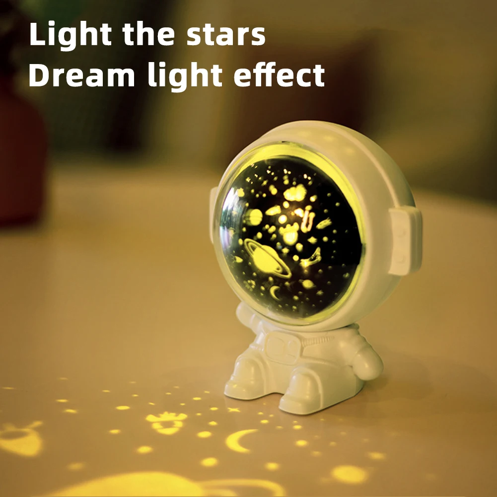 Creative Astronaut Night Light Star Projector Bedroom Atmosphere Table Lamp Decorative Ornaments Children Bedside Lamp Gift