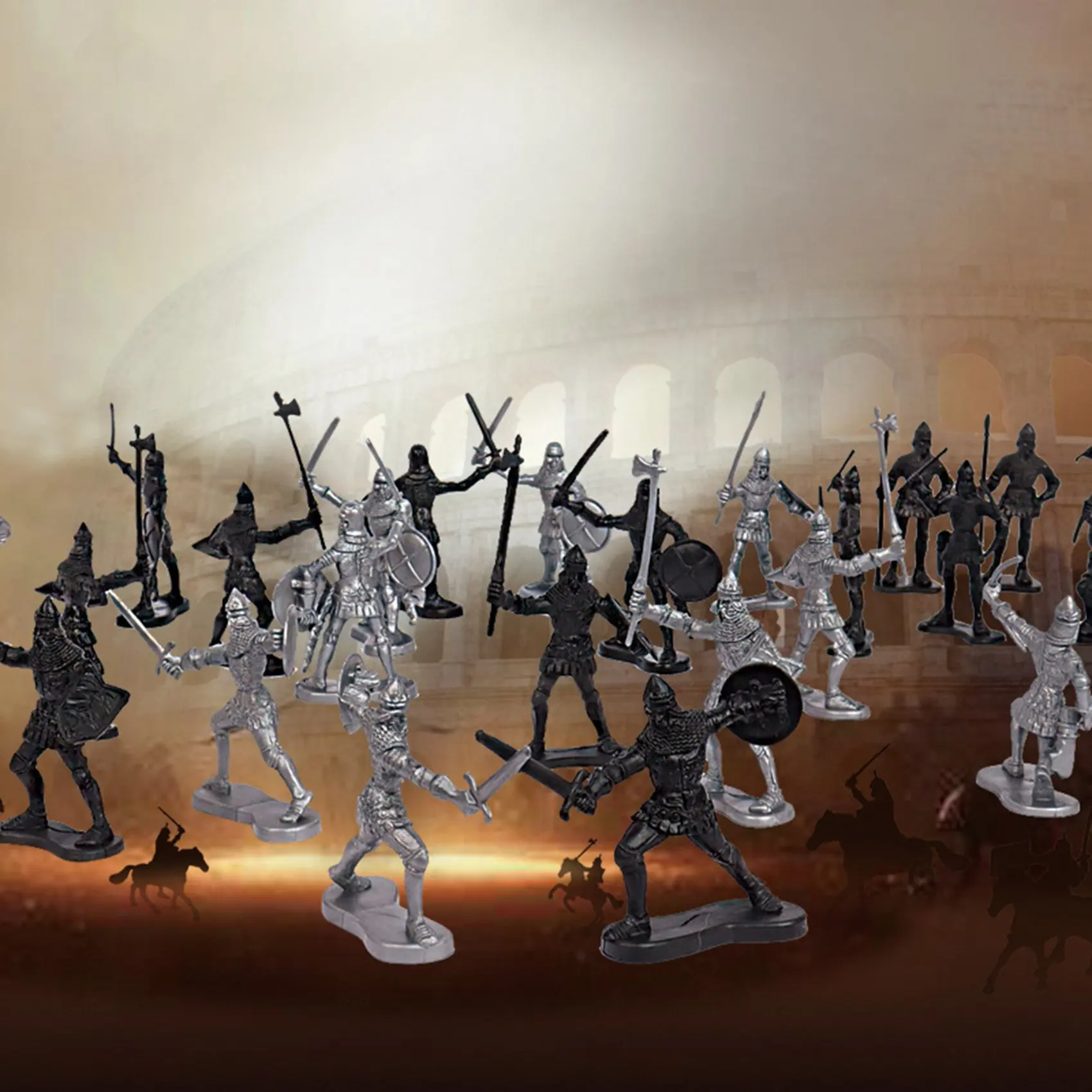 ABST 24Pcs/Set Simulation Roman Medieval Knights ,Men Classic Soldiers Middle Ages Toy