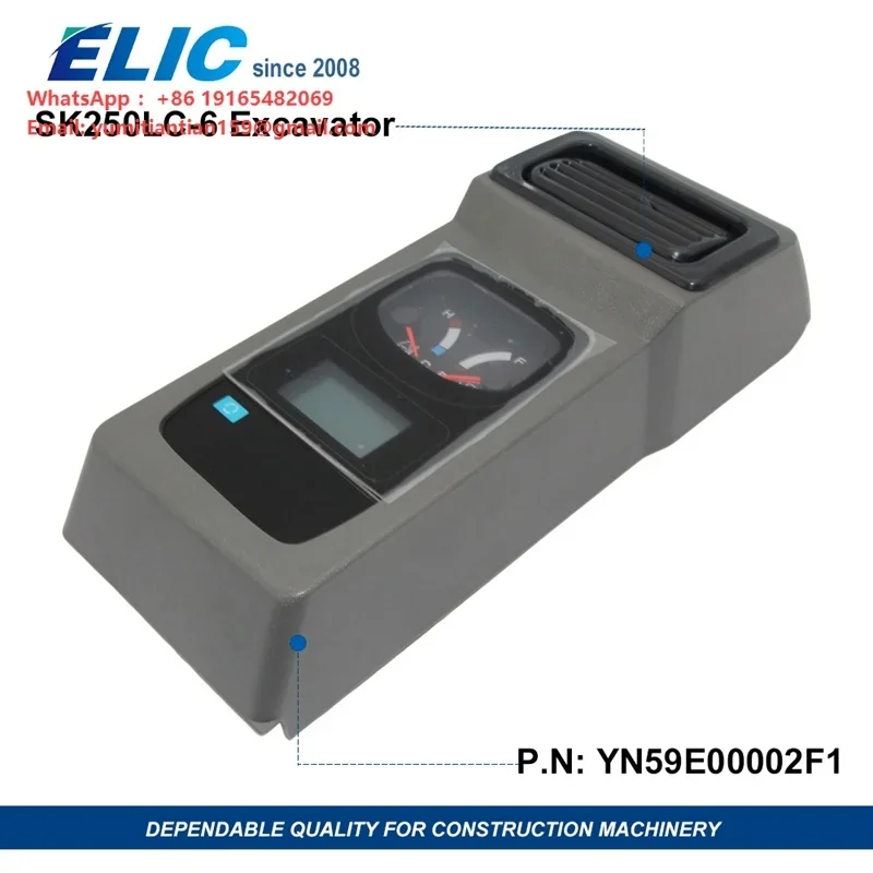 Elic Eexcav Monitor Display Panel YN59E00002F1 for KOBELCO SK250LC-6 Excavator Replacement