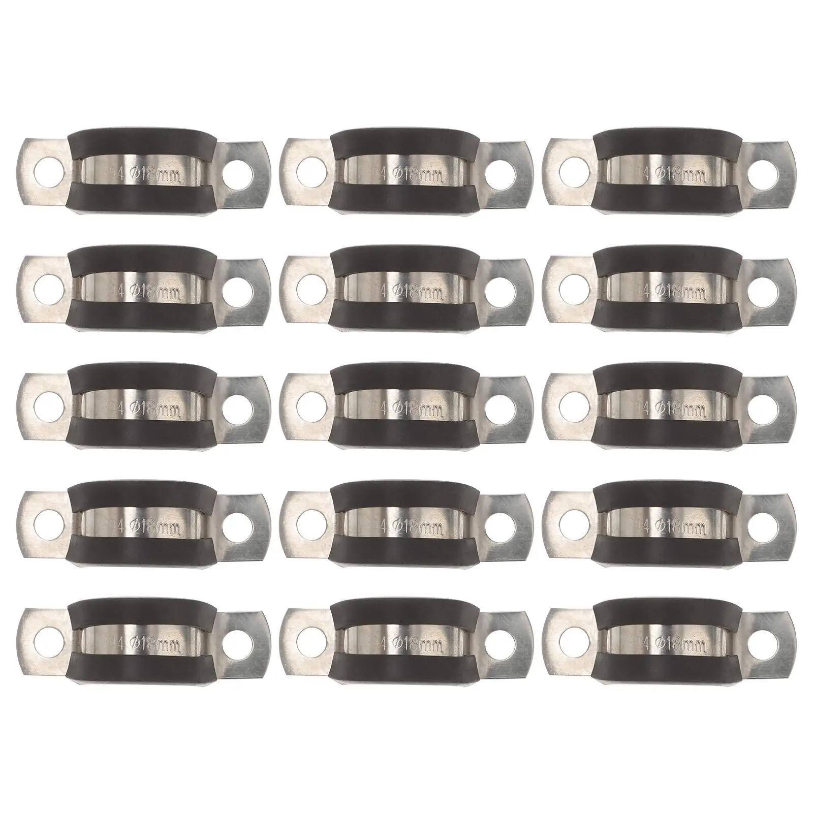 

15 Pcs U shaped Stainless Steel Cable Clamps Rubber Damping Gas Pipe Strap Repair Tools Woodworking ganize Cables Clean Tidy