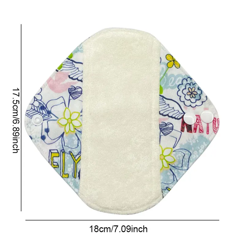 Bamboo Reusable Menstrual Pads 5pcs with 1 Waterproof Storage Pouch, soft Washable Sanitary Pads for teenager girls