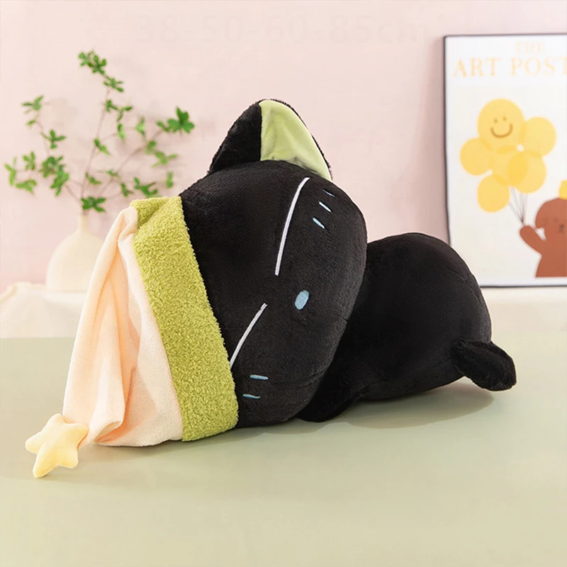 

Kawaii Plush Stuffed Doll Black Bear Hug Pillow Cute Bedtime Toy for Kids Girls Soft Cuddly Stuffed Animal Birthday Xmas Gift