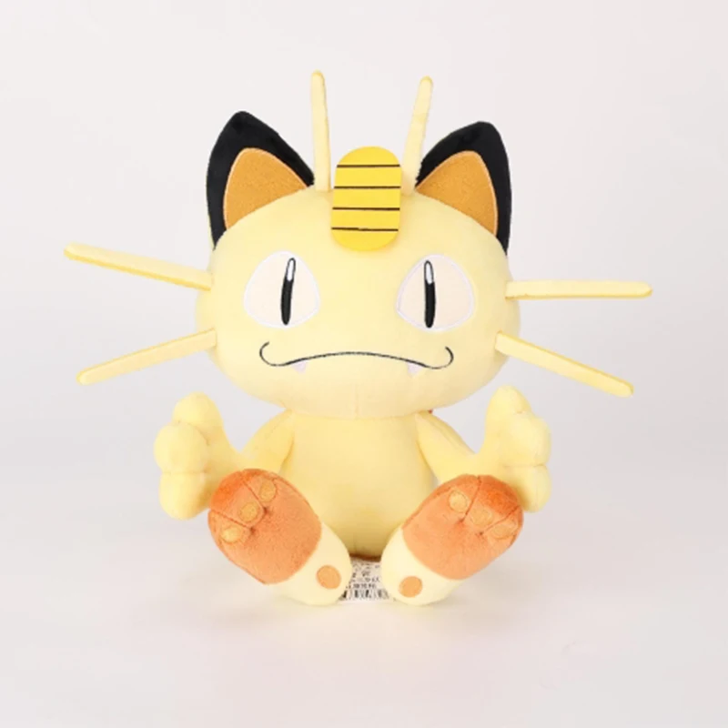 Pokemon Kawaii Meowth Plush Doll Toy Cartoon Figures Toys Cat Kitty Plush Dolls Throw Pillow Birthday Gift for Kids Friends Boys