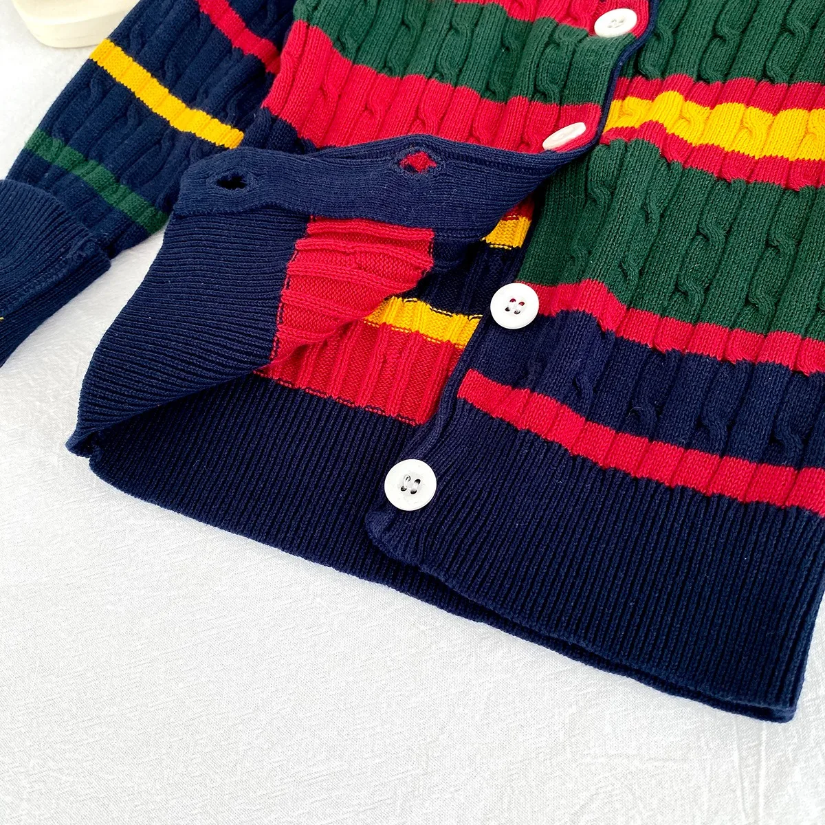 Ircomll Herbst Baby Mädchen Jungen Pullover Kleinkind Strickjacke Kinder Reine Baumwolle Stricken Tops Pullover Strickjacke Jacke 1-6Y – Detail 6