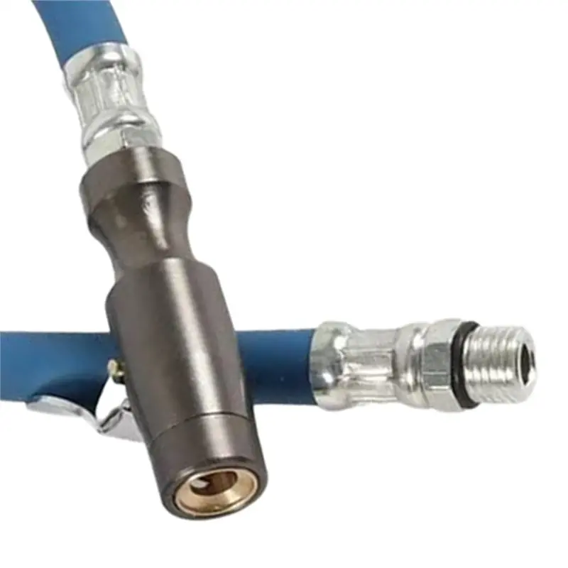 A99F-Inflatable Adapter Tire Inflator Hose Extension Tube Twist Tyre Air Pump Connection Locking Air Chuck Bike Motor Vehicle