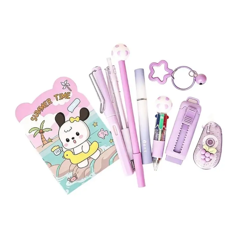 Y1UB Stylish 9 In 1 School Accessories Bundle Perfect For Classroom Or Gift Giving