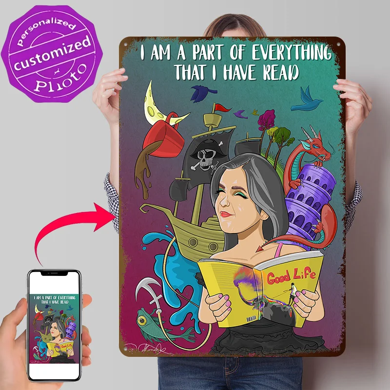 Story of Storybook Reader 3D Texture Metal Poster Customized Wall Art Tin Sign Gift for Mancave Funny Signs Setup Decorations