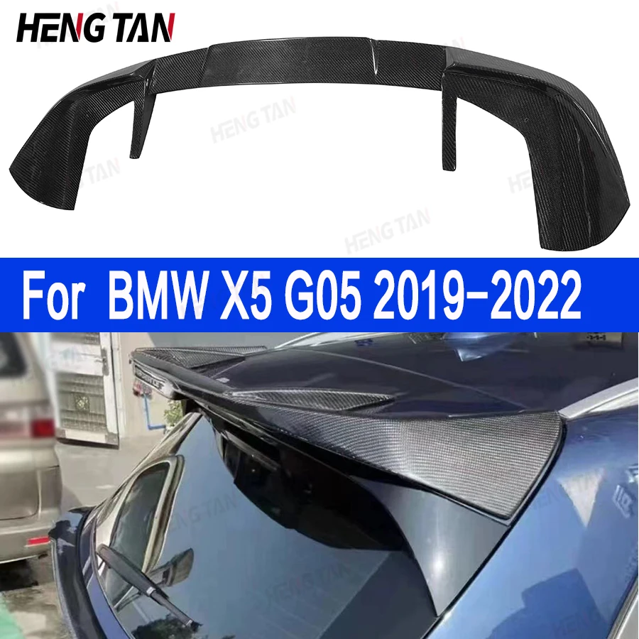 For BMW X5 G05 2019-2022 Carbon Fiber Tail fins Rear Trunk Spoiler Guide Wing Rear Wing Car Trunk Diverter MP Style Body Kit