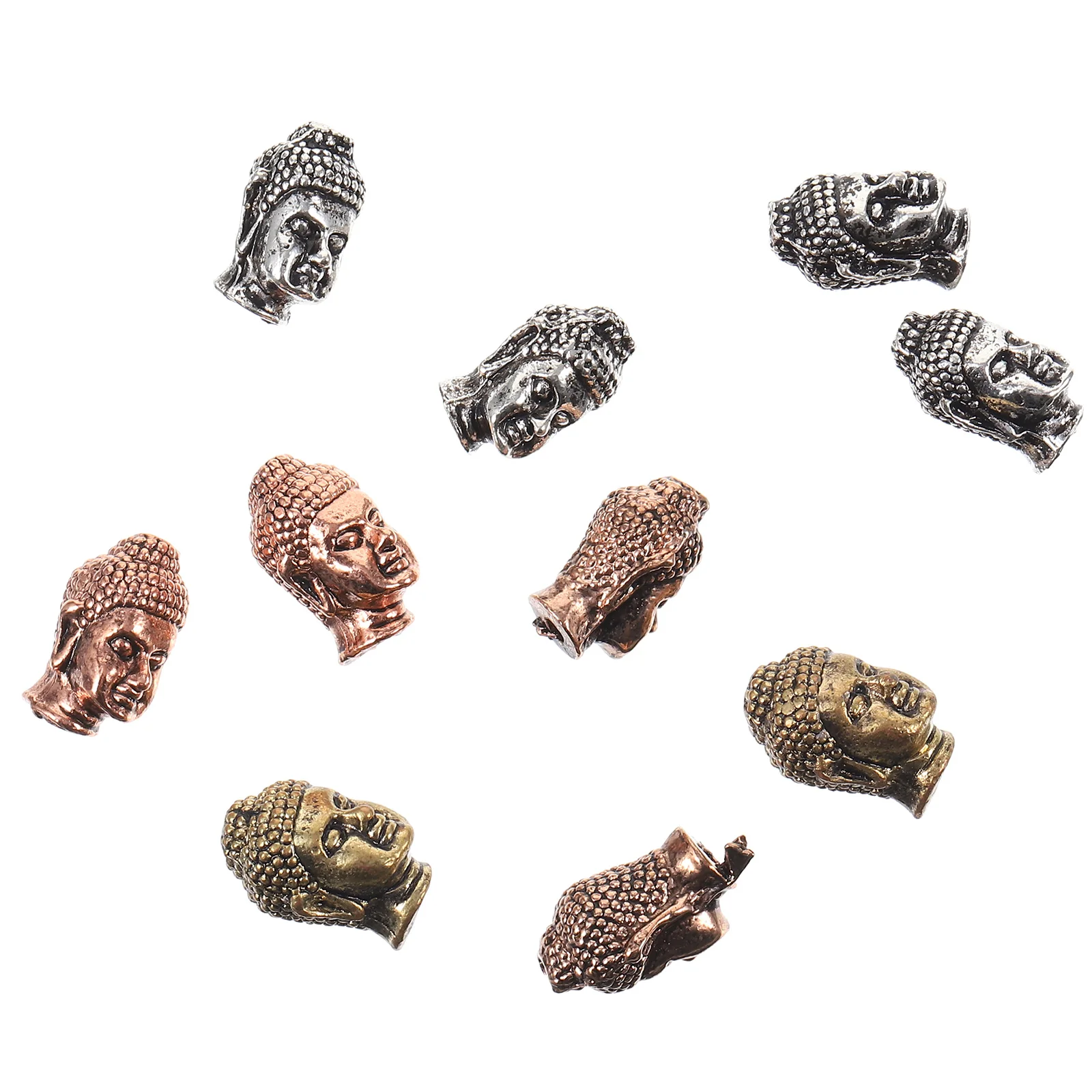 

10pcs Buddha Head Bracelet Connectors Vintage Alloy Durable Jewelry Making Charms Spacer Beads DIY Accessories Gift Idea