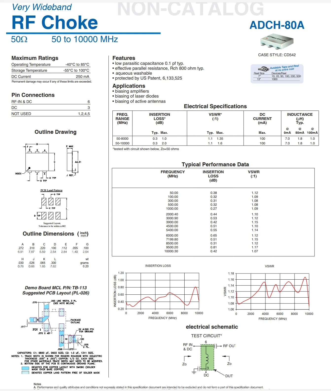 Bias Tee 10M-10GHz RF Biaser feed BiasTee ADCH-80A DC blocker Coaxial FOR Low Noise Amplifier AM HF HAM radio RTL SDR Receiver