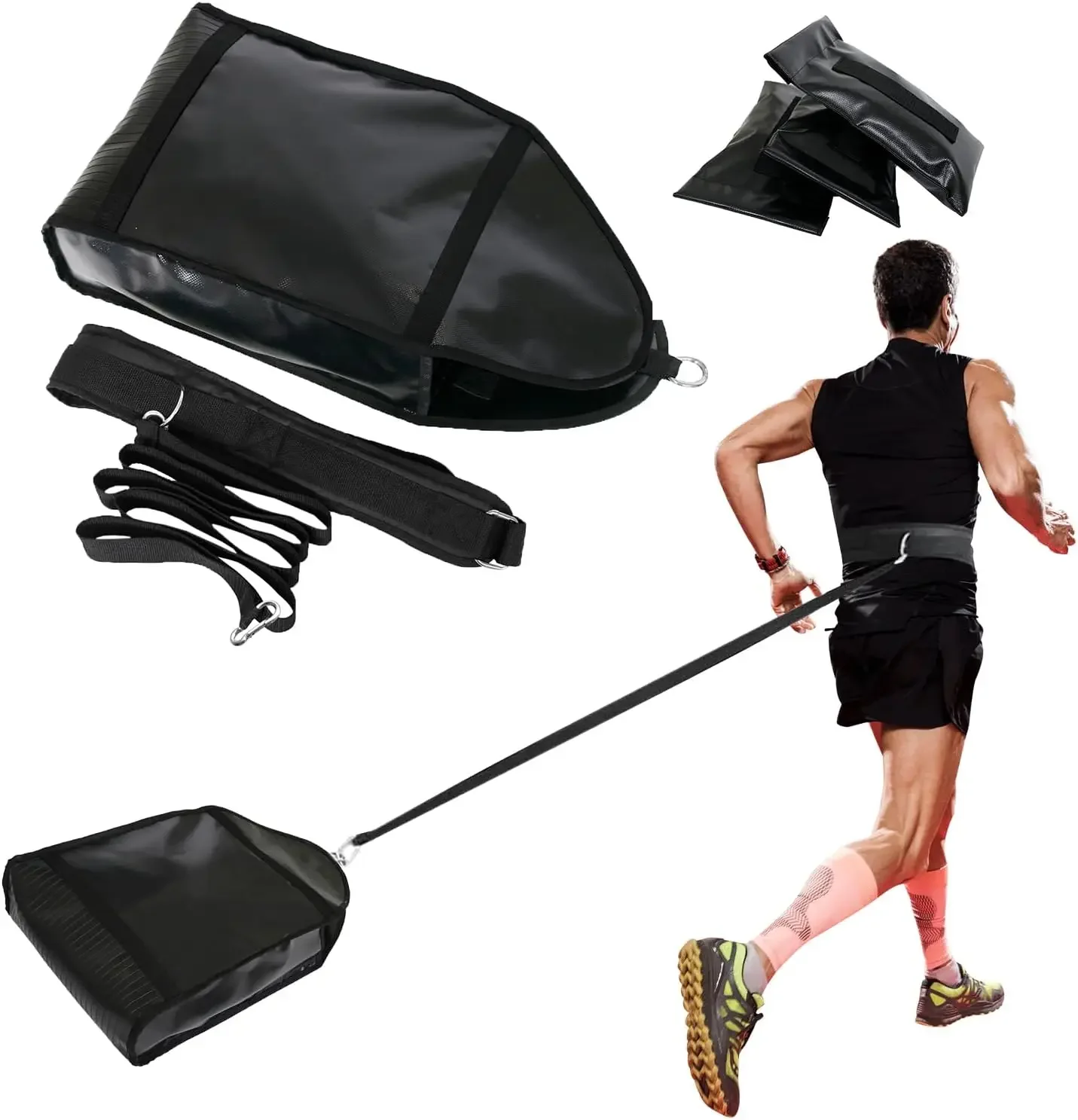 

Adjustable Weight Sled for Speed Training Indoor Outdoor with Three Sandbags