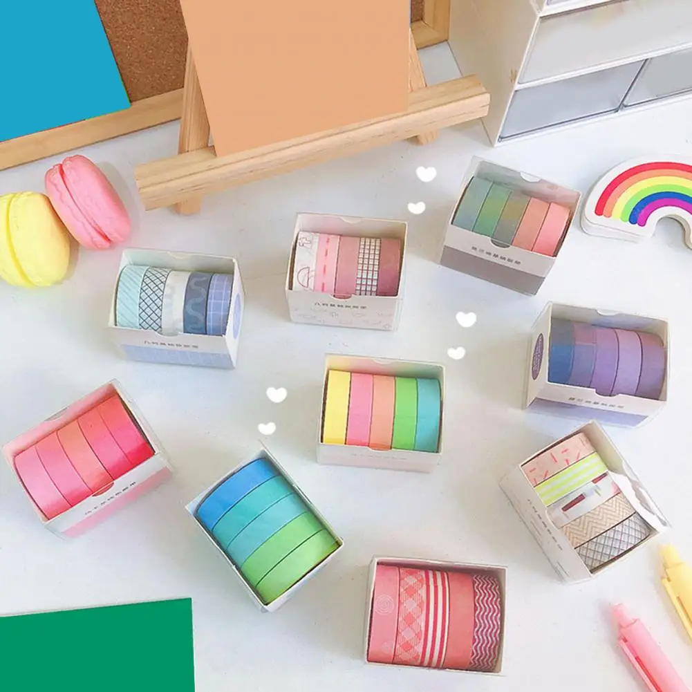 Exquisite 5 Rolls Beautiful Macaron Hand Account Sticker Tape Creative Decal Decorative   for Book