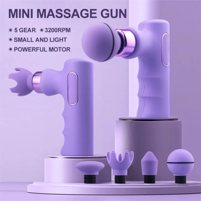 Electric Massage Gun Mini Powerful Muscle Relax Deep Massager Brushless  Motor Pain Relief Body Slim for Fitnesss