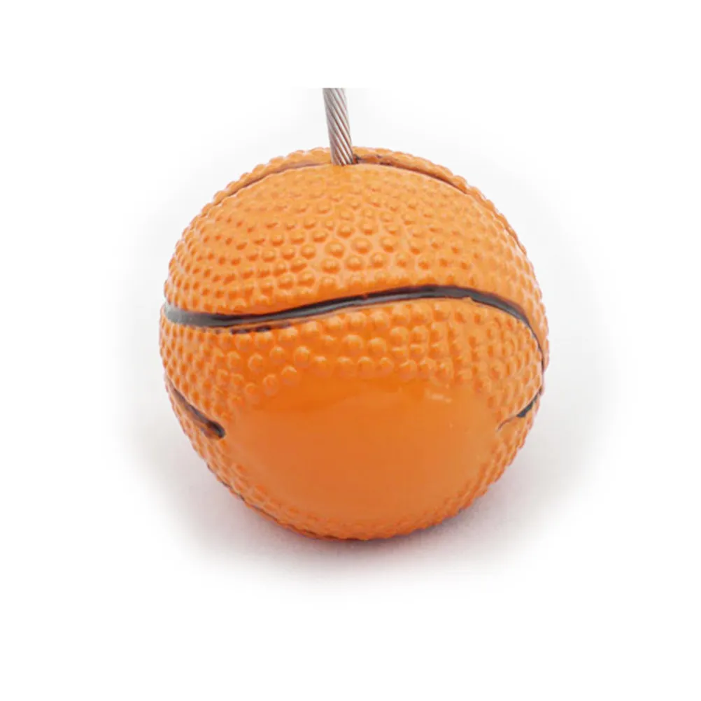 Basketball Memo Holder Resin Ball Base Stainless Steel Note Clip Flexible Wire Desk Photo Display Yellow