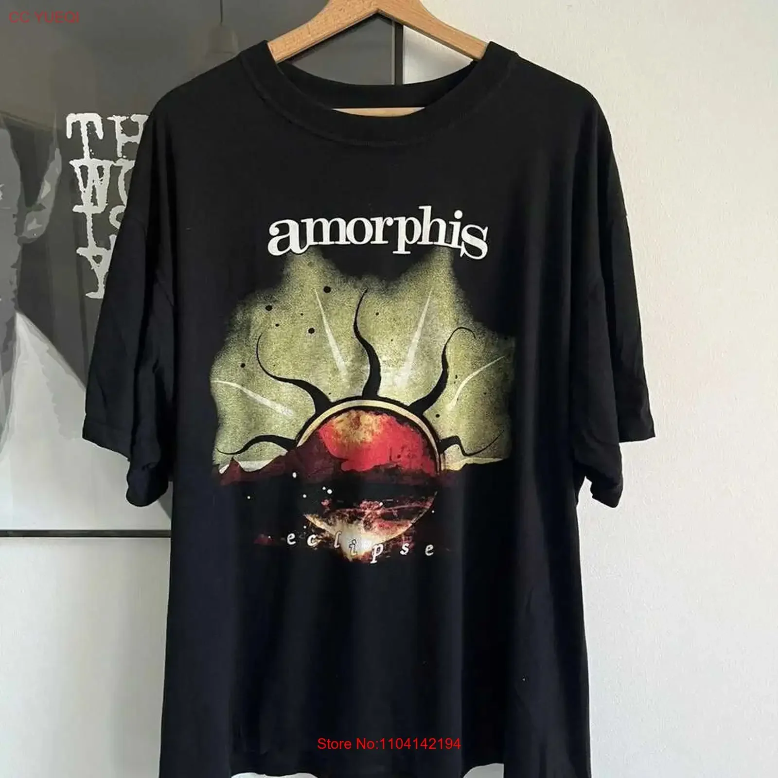 Camiseta Vintage de Algodón Negra de la Banda Amorphis, Tallas S a 5XL, Estilo Lavado, Ropa de Diseñador, Top de Moda para Uso Diario