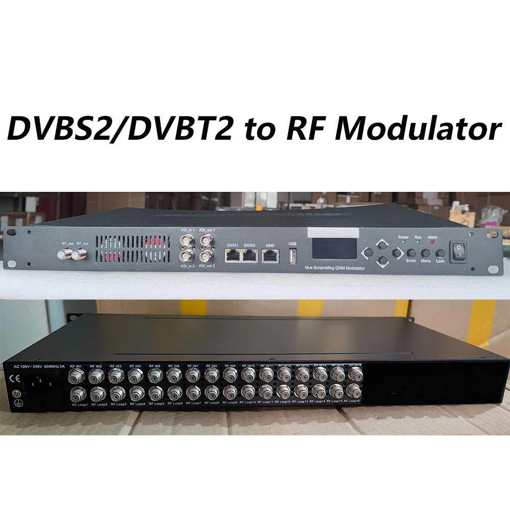 

16 Tuners(DVB-T/T2/-S/S/S2/S2X/ATSC/ISDB-T) Input With ASI to HD DVB-T/DVB-C Modulator 24-in-1 Tuner to RF