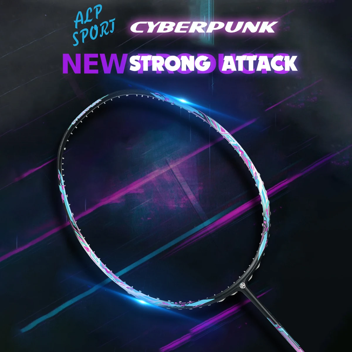 ALP 【Cyberpunk】5UUltralight Speed RacketRaket Bulu Tangkis Kecepatan Serat Karbon Penuh Maks 28lBS Original ALPSPORT