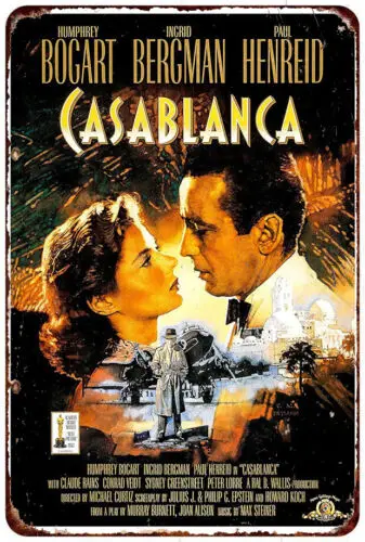 Casablanca - Movie Poster Vintage Look reproduction METAL SIGN